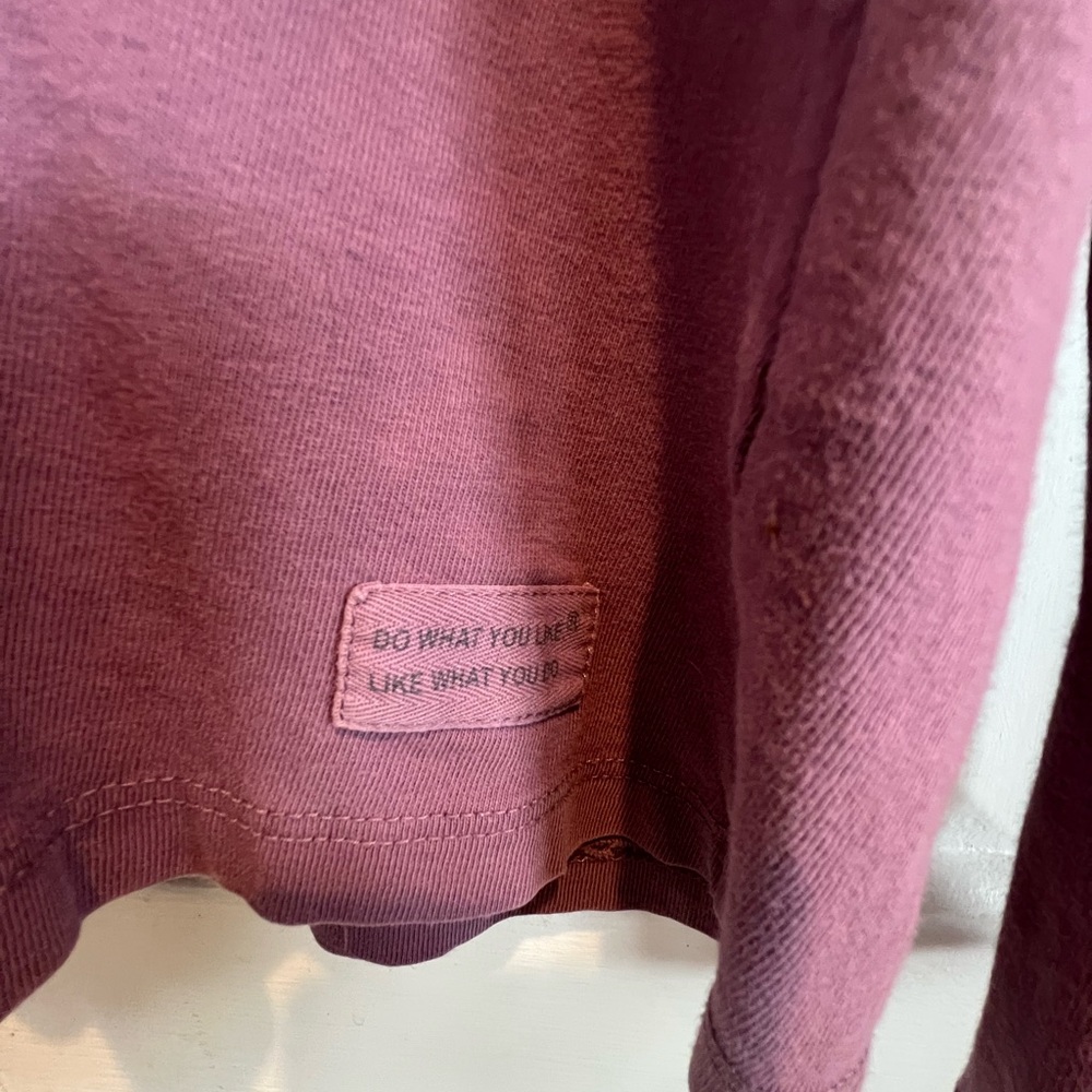 Life Is Good🐶 Mauve, Long Sleeve Tee “ Happy Hour”, Relaxed Fit, Girl & her Dog - Picture 6 of 8
